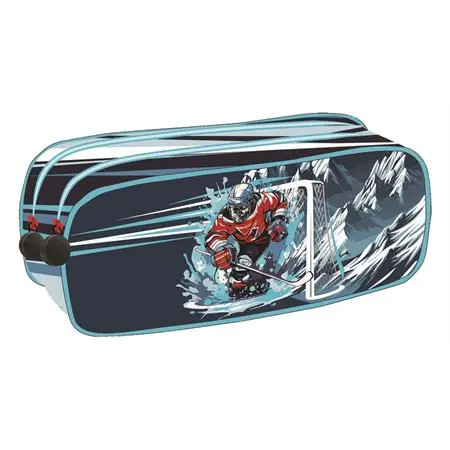 2-compartments Pencil Case, Hockey 