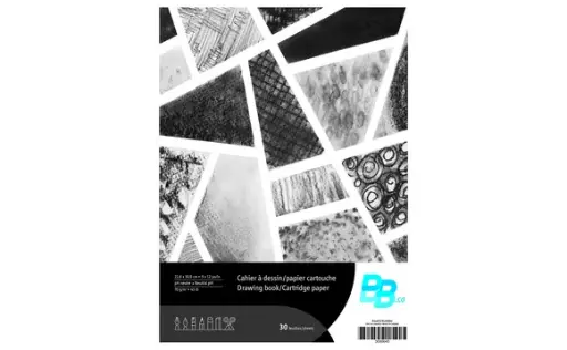 Cahier pour esquisses avec reliure spirale, papier cartouche. 30 feuilles. 30,5 x 22,8 cm.